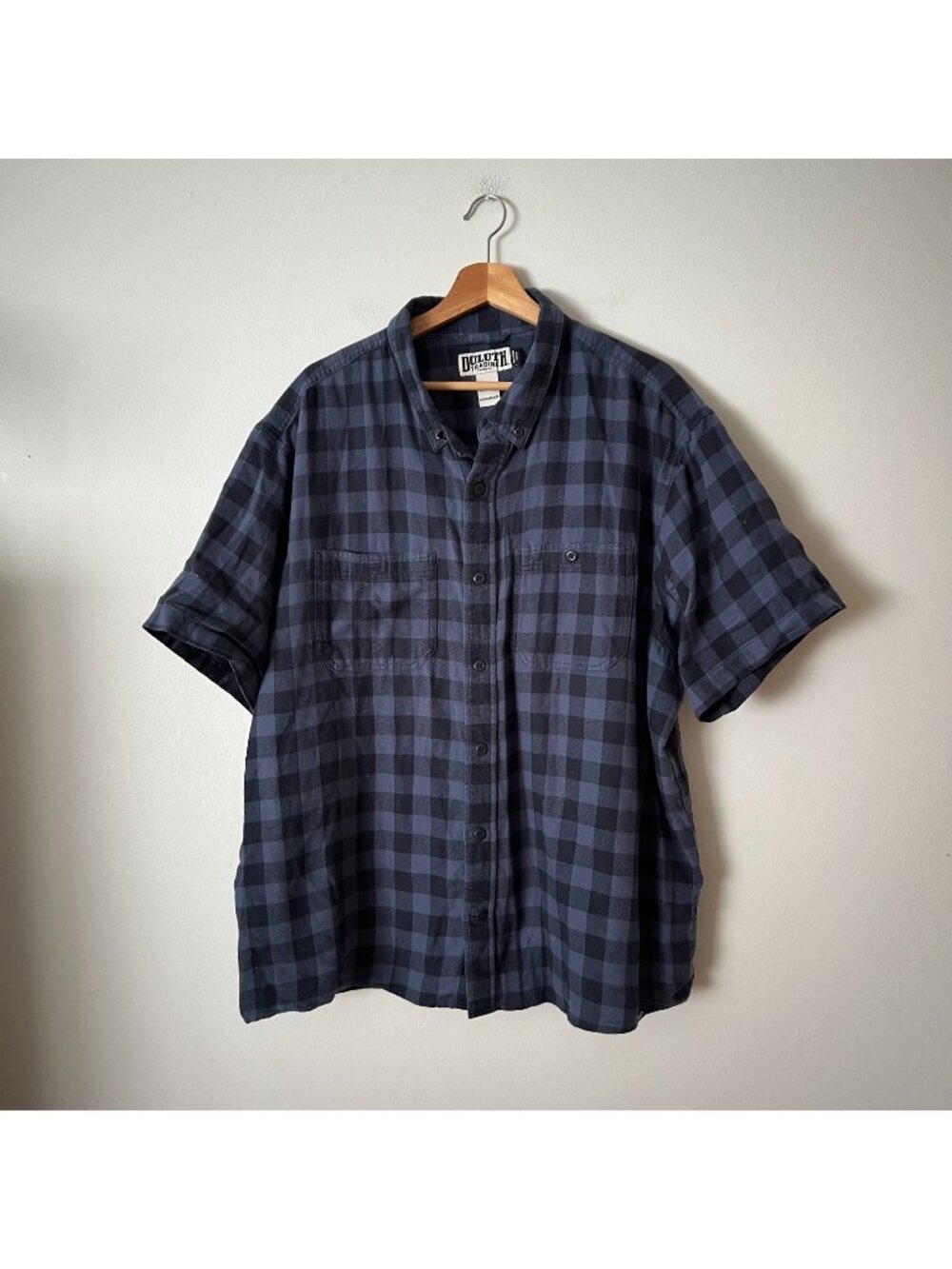 Duluth Trading Co Men's Seawool Lightweight Flannel Short Sleeve Shirt Size 2XL